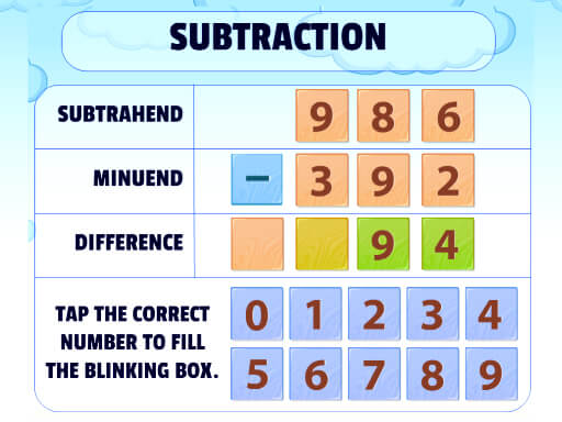 Subtraction Practice Game Image Subtraction Practice Game